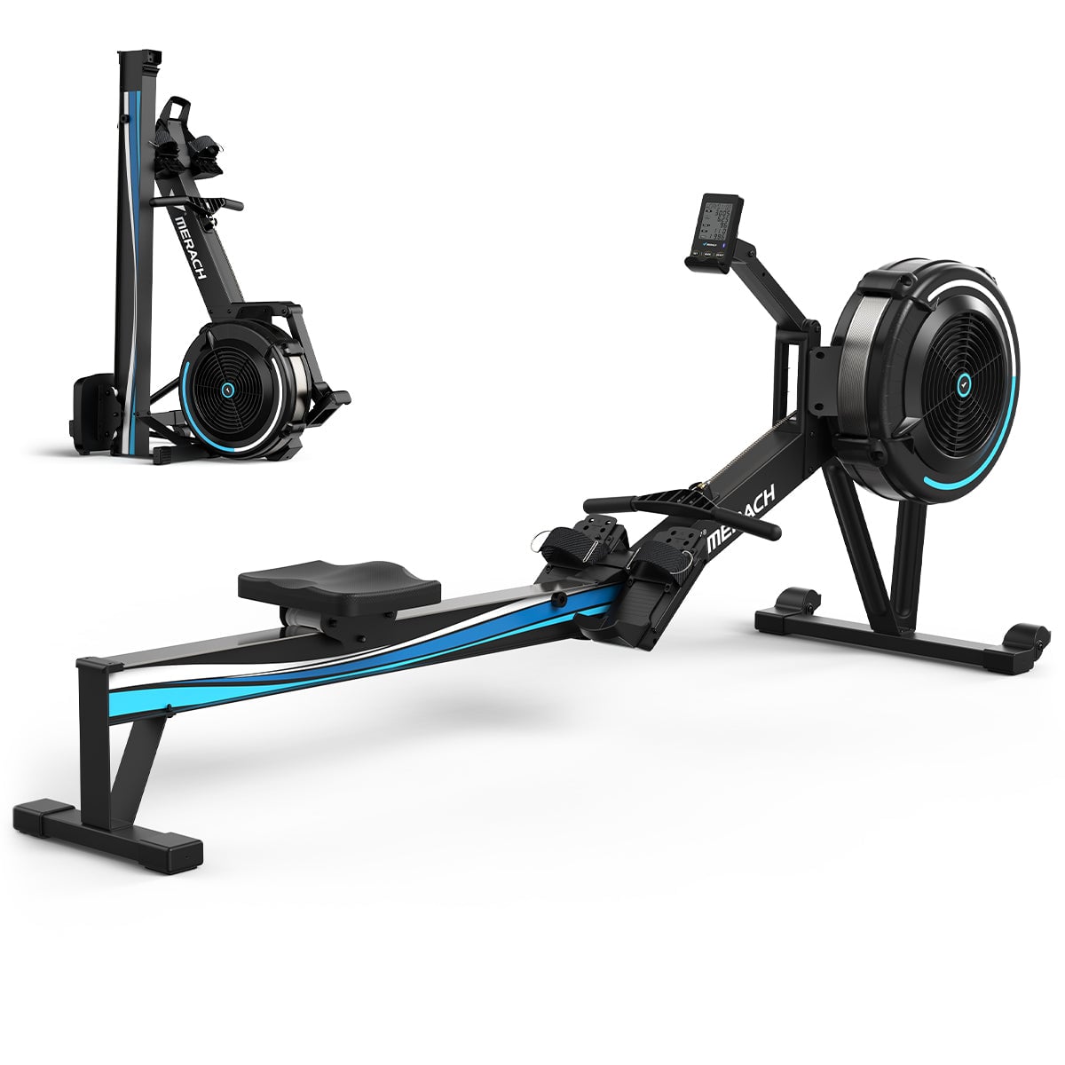 Merach R50 air-resistance rowing machine, 10-level fan flywheel