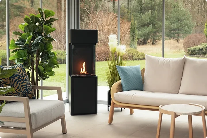 Hygge Without the Haze – Why Clean-Burn Fireplaces Are Better for Your Home’s Air Remote controlled freestanding bioethanol fireplace in modern living room