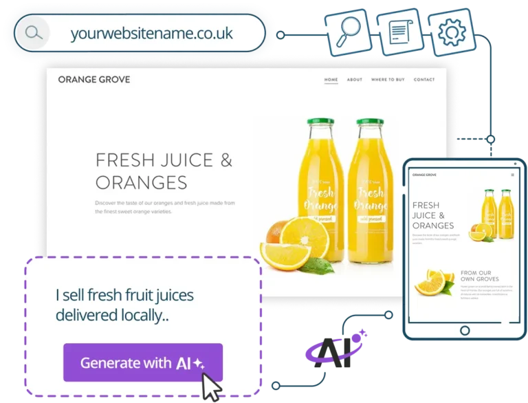 Register365 AI website builder creating a professional site in minutes